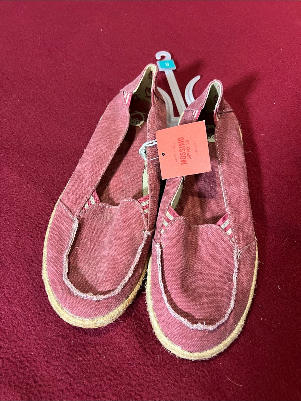 Mossimo Supply Co. Rose-Red Canvas Espadrille Slip-Ons